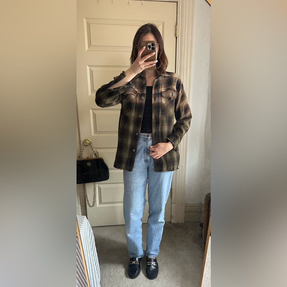 WE THE FREE Plaid Button-Up Shirt jacket